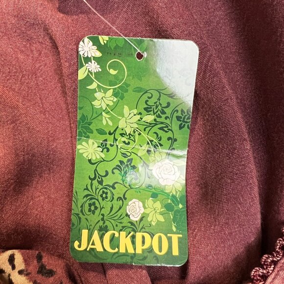 Jackpot‎ Tunic Top Womens OS One Size Fits Most Embroidered Lace Up Sheer Floral - Picture 13 of 14